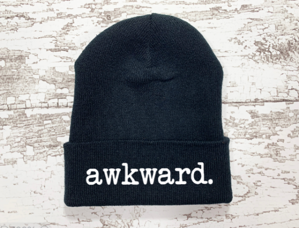 Awkward, Black Beanie Cuffed Hat