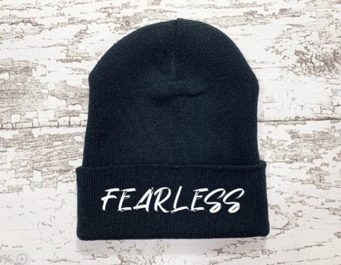 Fearless, Black Beanie Cuffed Hat