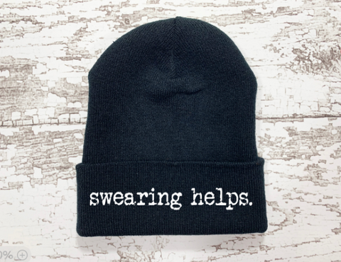 Swearing Helps, Black Beanie Cuffed Hat