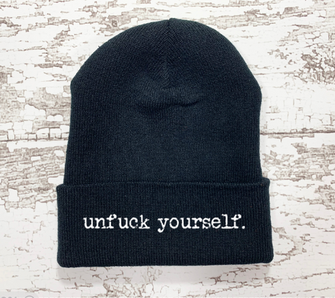 Unfuck Yourself, Black Beanie Cuffed Hat
