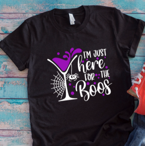I'm Just Here For the Boos, Halloween Black Unisex Short Sleeve T-shirt