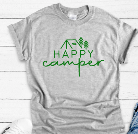 Happy Camper Gray Unisex Short Sleeve T-shirt