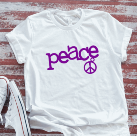 Peace, White Short Sleeve T-shirt