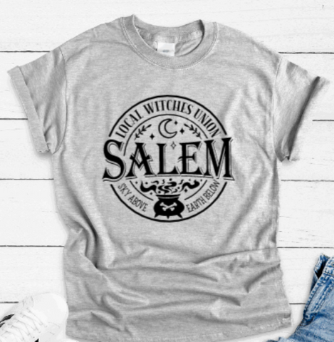 Salem, Local Witches Union, Halloween Gray Unisex Short Sleeve T-shirt