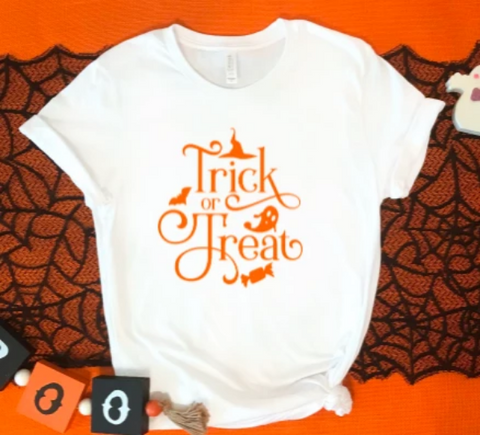 trick or treat white t-shirt
