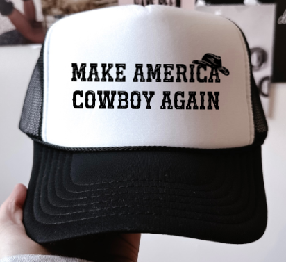 Make America Cowboy Again, Black, Men's and Women's Otto Brand Trucker Hat