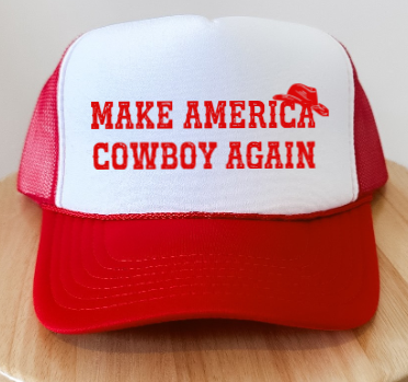 Make America Cowboy Again, Red, Men's and Women's Otto Brand Trucker Hat