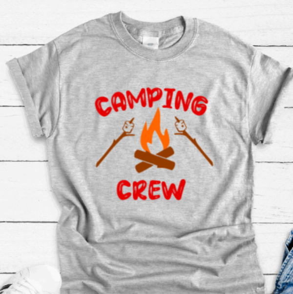 Camping Crew, Gray Unisex Short Sleeve T-shirt