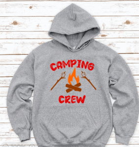 Camping Crew, Gray Unisex Hoodie Sweatshirt