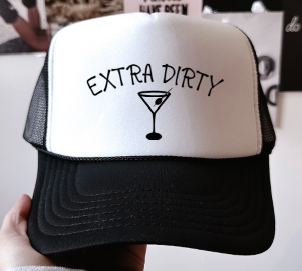 Extra Dirty, Martini, Black, Men's and Women's Otto Brand Trucker Hat