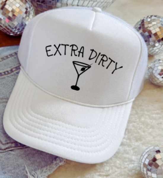 Extra Dirty, White, Men's and Women's Otto Brand Trucker Hat
