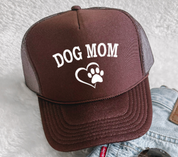 Dog Mom, Brown, Men's and Women's Otto Brand Trucker Hat