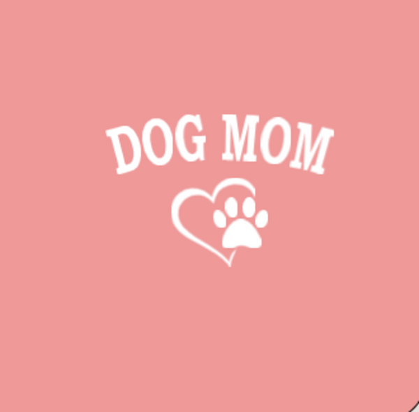 Dog Mom, Pink Beanie Cuffed Winter Hat