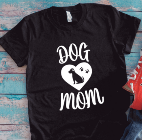 Dog Mom, Unisex, Black Short Sleeve T-shirt