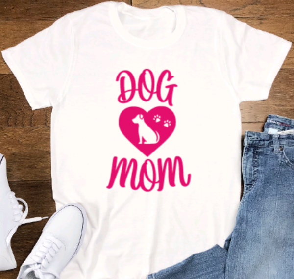 Dog Mom, White, Unisex, Short Sleeve T-shirt