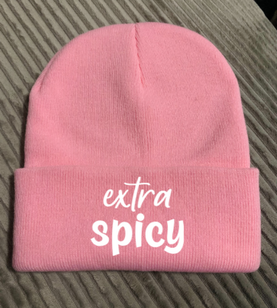 Extra Spicy Pink, Beanie Cuffed Winter Hat