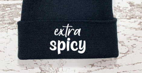 Extra Spicy, Black Beanie Cuffed Winter Hat