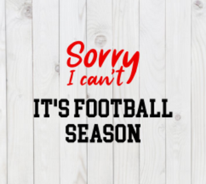 Sorry I Can't, It's Football Season, SVG File, png, dxf, digital download, cricut cut file