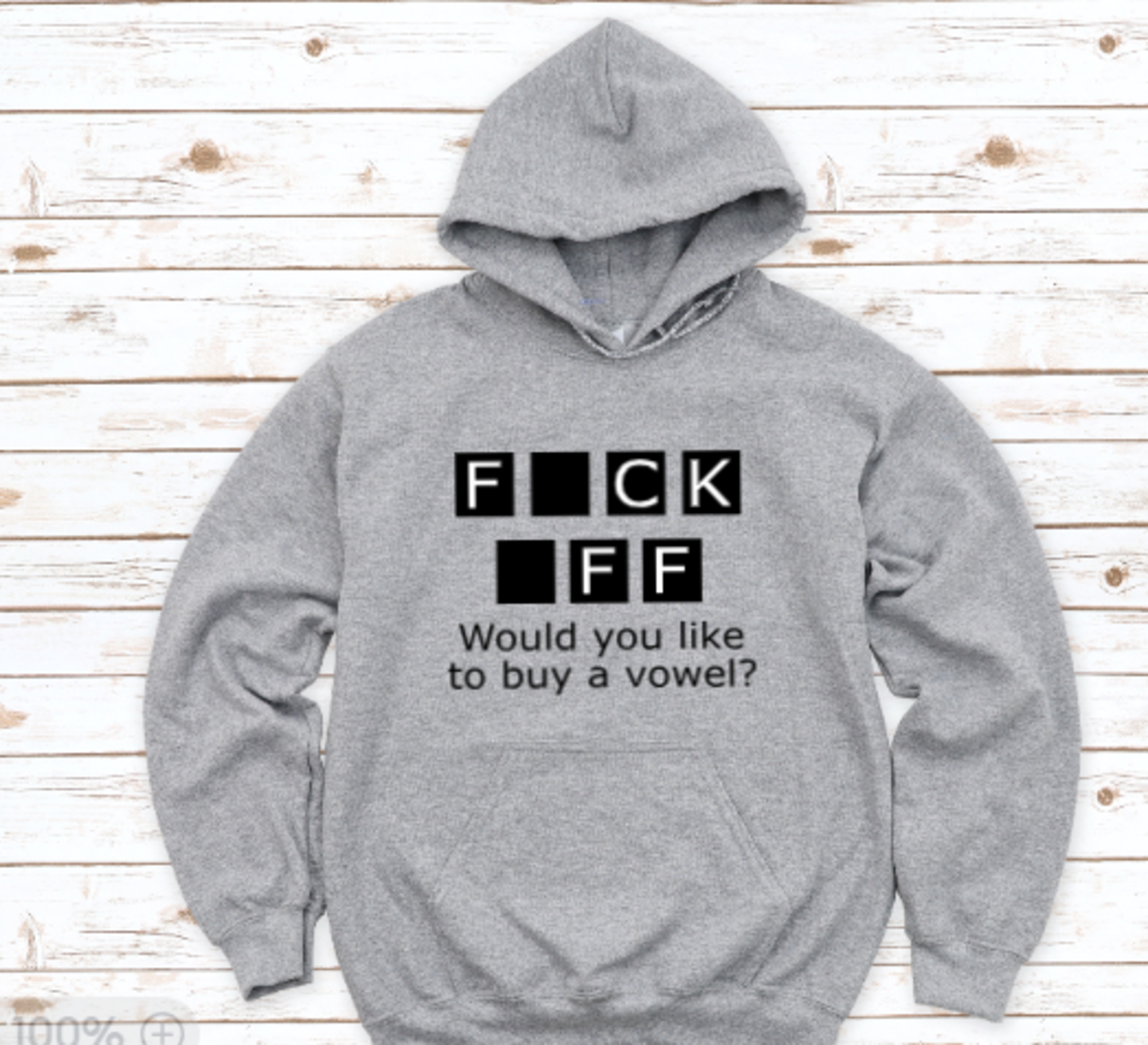 F*ck Off, Would You Like to Buy a Vowel, Men's and Women's Gray, Unisex Hoodie Sweatshirt