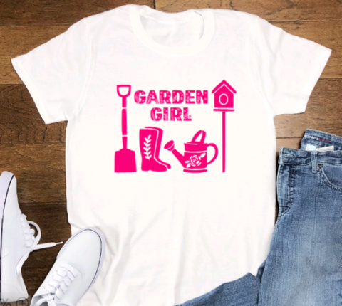 Garden Girl, White, Short Sleeve Unisex T-shirt