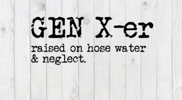 Gen X-er, Raised on Hose Water and Neglect, Pink, Beanie Cuffed Winter Hat