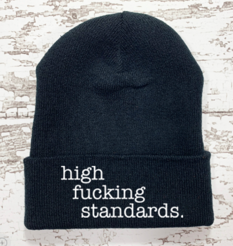 High F*cking Standards, Black Beanie Cuffed Winter Hat