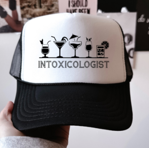 Intoxicologist, Bartender, Black, Men's and Women's Otto Brand Trucker Hat
