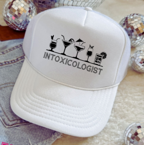 Intoxicologist, Bartender, White, Men's and Women's Otto Brand Trucker Hat