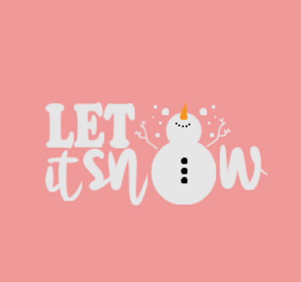 Let it Snow, Snowman, Pink Beanie Cuffed Winter Hat