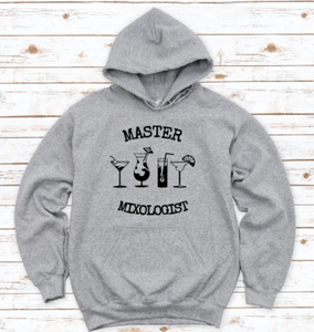 Master Mixologist, Bartender, Hoodie, Gray, Unisex Hoodie Sweatshirt