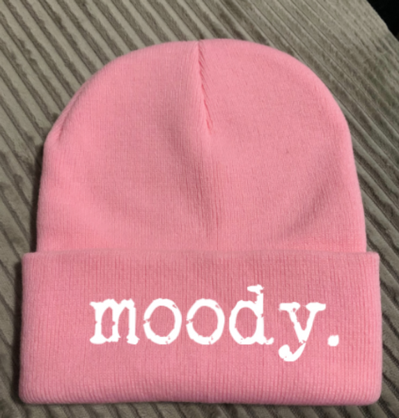 Moody, Pink Beanie Cuffed Winter Hat