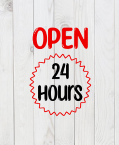 Open 24 Hours, SVG File, png, dxf, digital download, cricut cut file