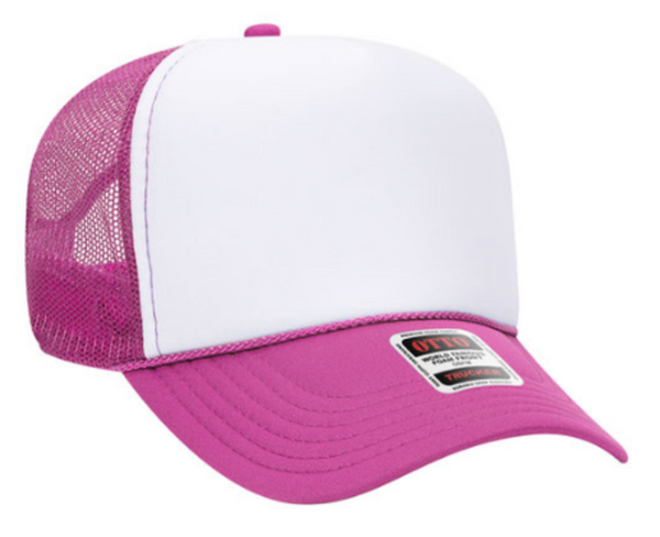 Just a Girl Who Loves Her Golden, Retriever, Pink, Men's and Women's Otto Brand Trucker Hat
