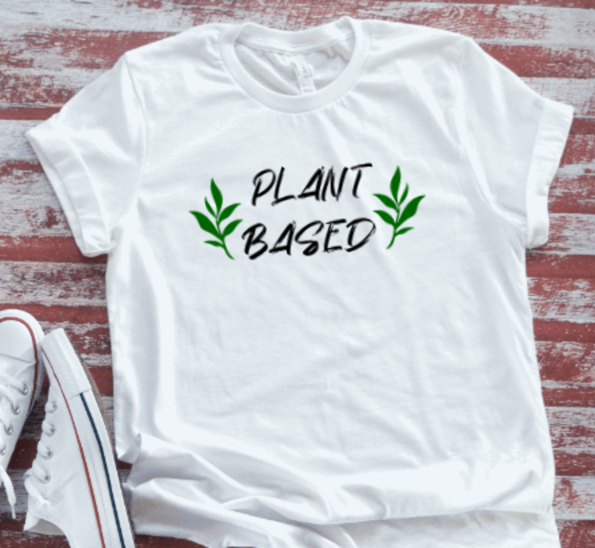 Plant Based, Vegan, White, Short Sleeve Unisex T-shirt