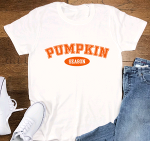 Pumpkin Season, Fall, White Short Sleeve Unisex T-Shirt