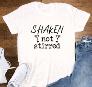 Shaken, Not Stirred, White Short Sleeve Unisex T-shirt