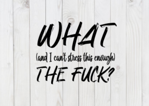 What the F*ck, Funny SVG File, png, dxf, digital download, cricut cut file