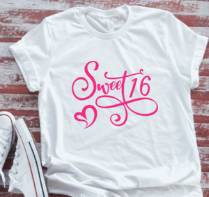 Sweet 16 Birthday Girl Unisex  White, Short-Sleeve T-shirt
