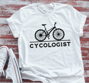 Cycologist Unisex  White Short Sleeve T-shirt