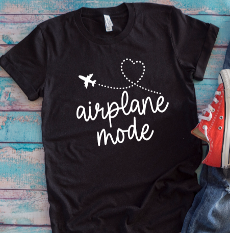 Airplane Mode Black Unisex Short-Sleeve T-shirt
