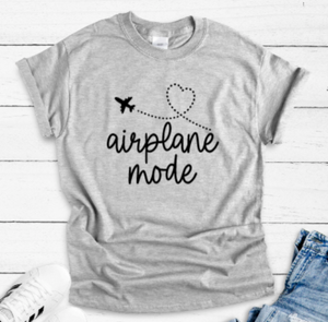 Airplane Mode Gray Unisex Short Sleeve T-shirt