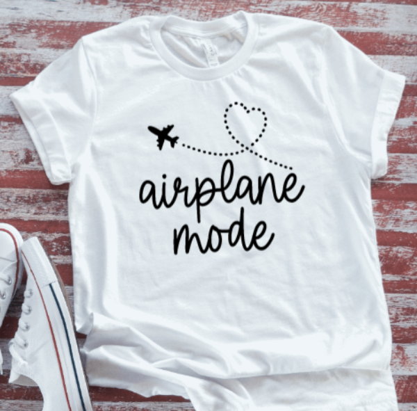 Airplane Mode Unisex  White, Short-Sleeve T-shirt