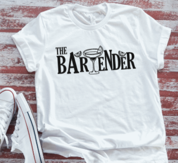 The Bartender Unisex  White Short Sleeve T-shirt