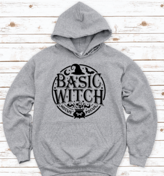 Basic Witch, Halloween Gray Unisex Hoodie Sweatshirt
