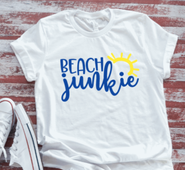 Beach Junkie white t shirt