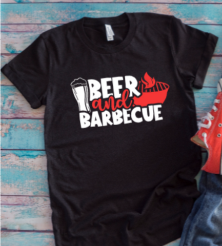 Beer and Barbecue Black Unisex Short Sleeve T-shirt