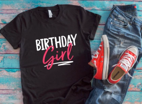 Birthday girl black t-shirt