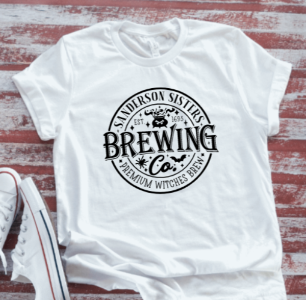 Sanderson Sisters Brewing Co, Premium Witches Brew, Halloween Unisex White, Short-Sleeve T-shirt