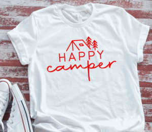 Happy Camper  White Short Sleeve T-shirt