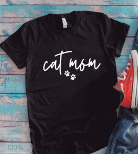 Cat Mom Black Unisex Short Sleeve T-shirt
